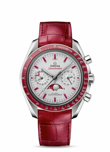 Omega Speedmaster Moonphase Chronograph Master Chronometer Platinum / Silver / Ruby 304.93.44.52.99.002 (30493445299002)
